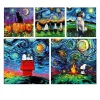 Animal in Starry Night Abstract Graffiti Printed on Canvas