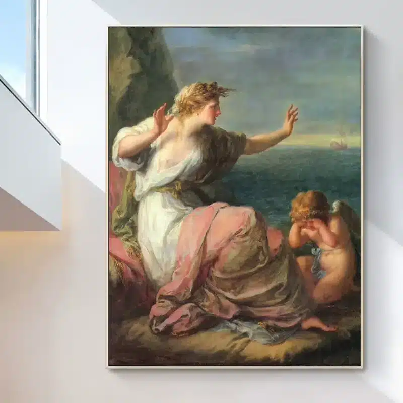 Ariadne Left on The Island of Naxos by Angelica Kauffmann Printed on Canvas