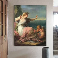 Ariadne Left on The Island of Naxos by Angelica Kauffmann, Printed on Canvas
