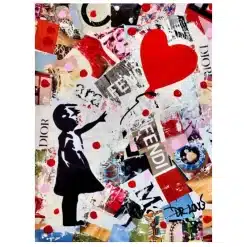 Abstract Banksy Graffiti Paintings Printed on Canvas - Image 6
