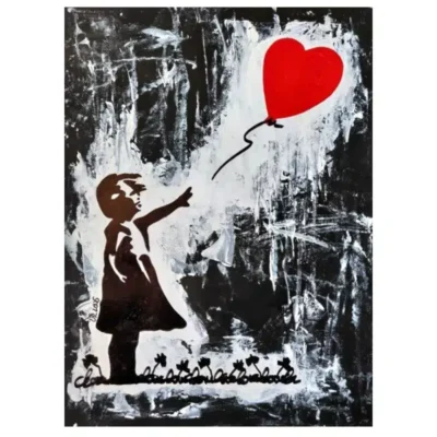 Abstract Banksy Graffiti Paintings Printed on Canvas - Image 9