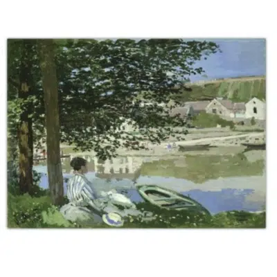 Claude Monet 1868 River Scene at Bennecourt