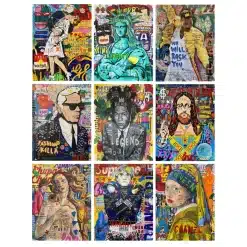 Colorful Abstract Graffiti Paintings Printed on Canvas