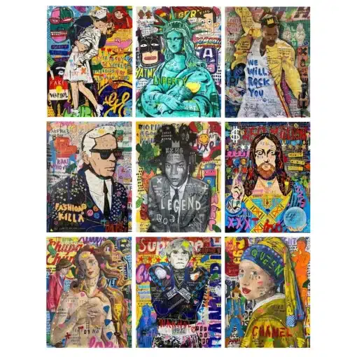 Colorful Abstract Graffiti Paintings Printed on Canvas