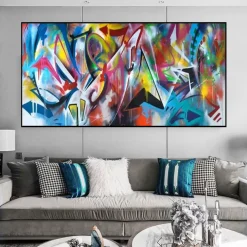 Colorful Abstract Painting Printed on Canvas