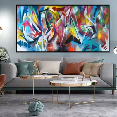 Colorful Abstract Painting Printed on Canvas