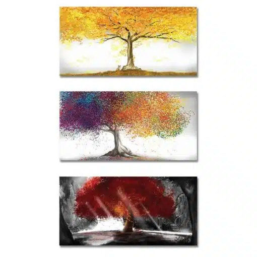 Colorful Tree Abstract Oil Paintings Printed on Canvas