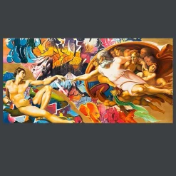 Creation of Adam Graffiti Wall Art