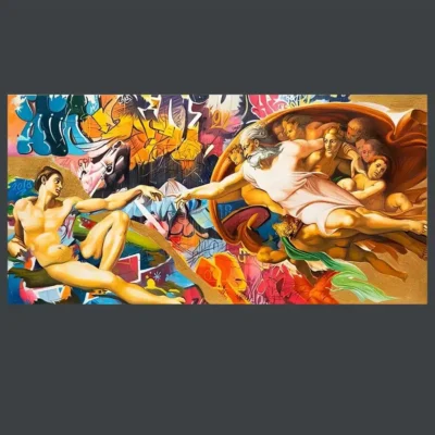Creation of Adam Graffiti Wall Art