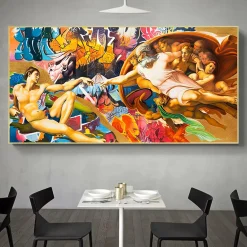 Creation of Adam Graffiti Wall Art Printed on Canvas