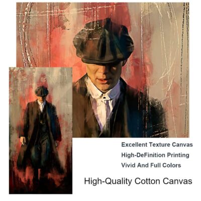 Illustration of Tommy Shelby in Peaky Blinders Printed on Canvas - Image 4