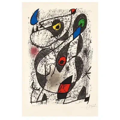 Abstract Artworks by Joan Miro Printed on Canvas - Image 2