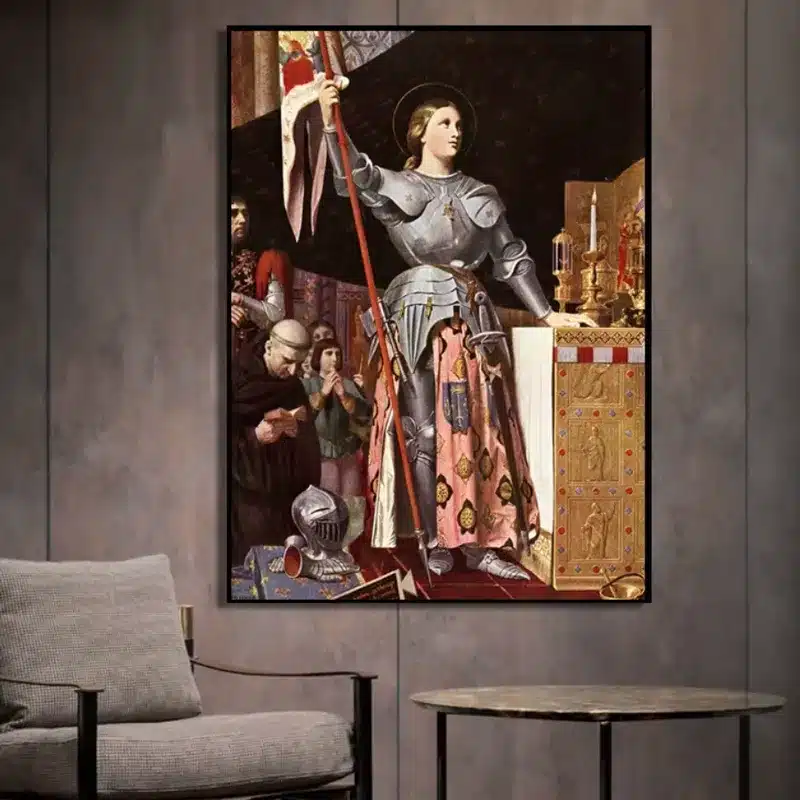 Joan of Arc at the Coronation of Charles VII Painting Printed on Canvas