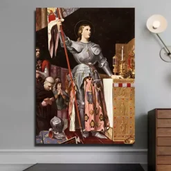 Joan of Arc at the Coronation of Charles VII Painting Printed on Canvas