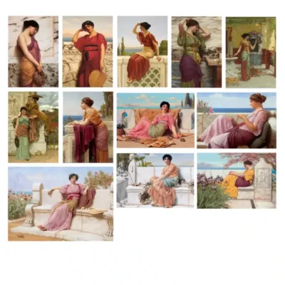 John William Godward Paintings of Women Printed on Canvas