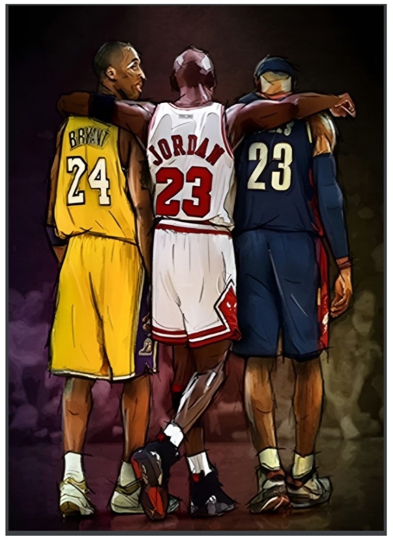 Kobe Bryant Michael Jordan LeBron James basketball players