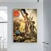 Liberty Leading the People by Eugène Delacroix Printed on Canvas