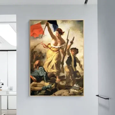 Liberty Leading the People by Eugène Delacroix Printed on Canvas
