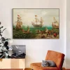 Marine With Three Large Sailing Ships by Cornelis Verbeeck Printed on Canvas