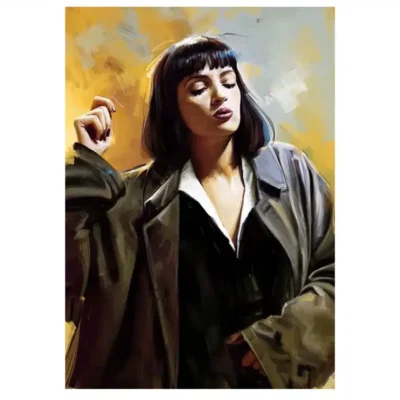 Mia and Vincent From the Movie Pulp Fiction Paintings Printed on Canvas - Image 3