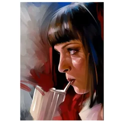 Mia and Vincent From the Movie Pulp Fiction Paintings Printed on Canvas - Image 6