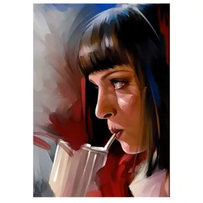 Mia and Vincent From the Movie Pulp Fiction Paintings Printed on Canvas - Image 6