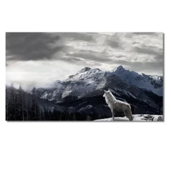 Mountain Wolf Artwork Printed on Canvas