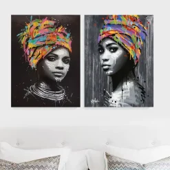 Portrait of Woman Paintings Printed on Canvas