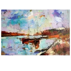 Sailboats Beautiful Abstract Oil Paintings Printed on Canvas - Image 11