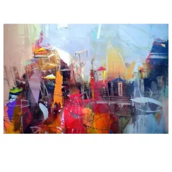 Sailboats Beautiful Abstract Oil Paintings Printed on Canvas - Image 3
