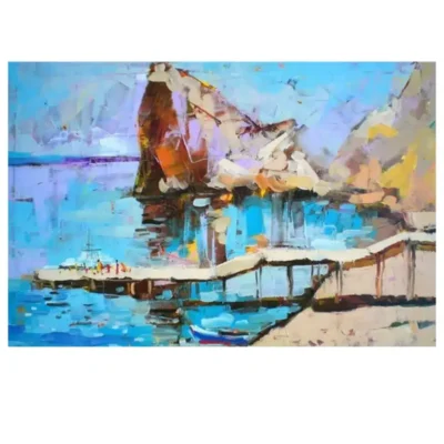 Sailboats Beautiful Abstract Oil Paintings Printed on Canvas - Image 7