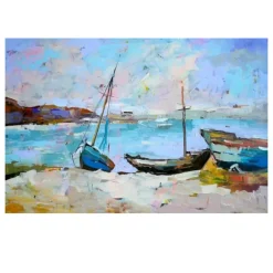 Sailboats Beautiful Abstract Oil Paintings Printed on Canvas - Image 8