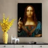 Salvator Mundi by Leonardo da Vinci Classic Painting Printed on Canvas