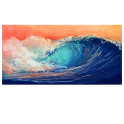Abstract Seascape Painting Printed on Canvas - Image 2