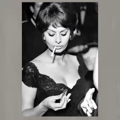 Sophia Loren Black & White Picture Printed on Canvas - Image 3