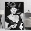 Sophia Loren Black & White Picture Printed on Canvas