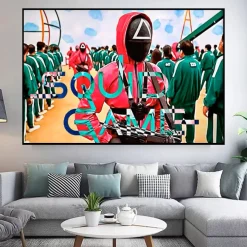 Squid Game Korean TV Serial Artwork Printed on Canvas