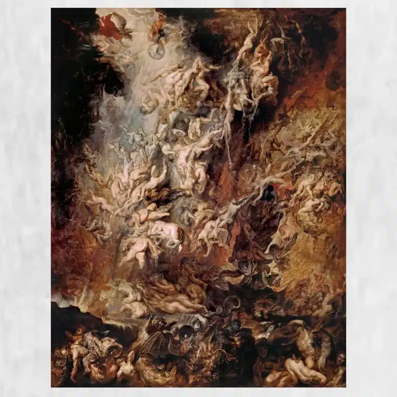 The Fall of the Damned by Peter Paul Rubens Painting Printed on Canvas