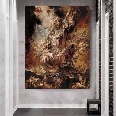The Fall of the Damned by Peter Paul Rubens Painting Printed on Canvas