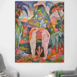 Two Nudes in an Exotic Landscape by Jean Metzinger Printed on Canvas