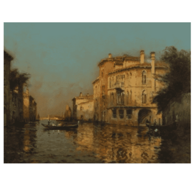 Water Town Venice Paintings Printed on Canvas - Image 2