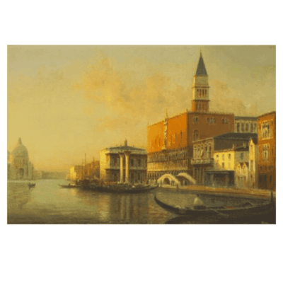Water Town Venice Paintings Printed on Canvas - Image 7