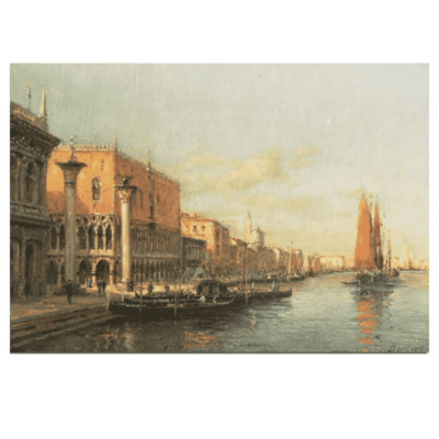 Water Town Venice Paintings Printed on Canvas - Image 8