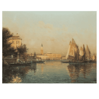 Water Town Venice Paintings Printed on Canvas - Image 9