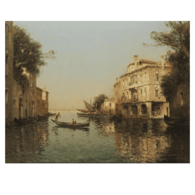 Water Town Venice Paintings Printed on Canvas - Image 10