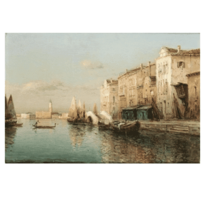 Water Town Venice Paintings Printed on Canvas - Image 11