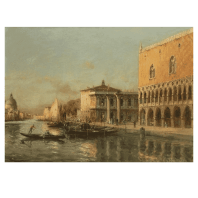 Water Town Venice Paintings Printed on Canvas - Image 13