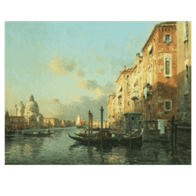 Water Town Venice Paintings Printed on Canvas - Image 16