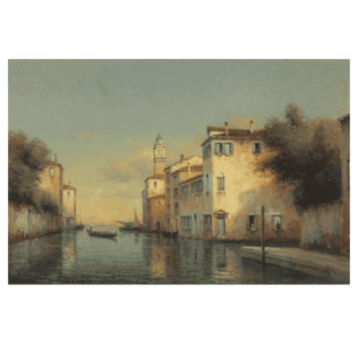Water Town Venice Paintings Printed on Canvas - Image 18