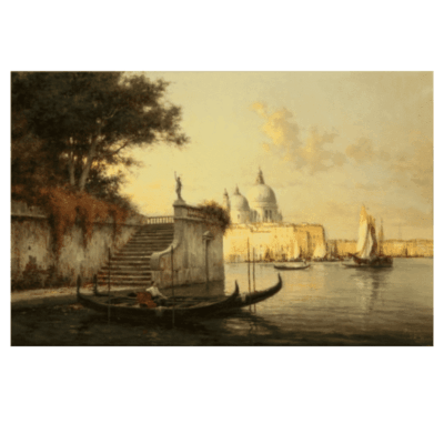 Water Town Venice Paintings Printed on Canvas - Image 20